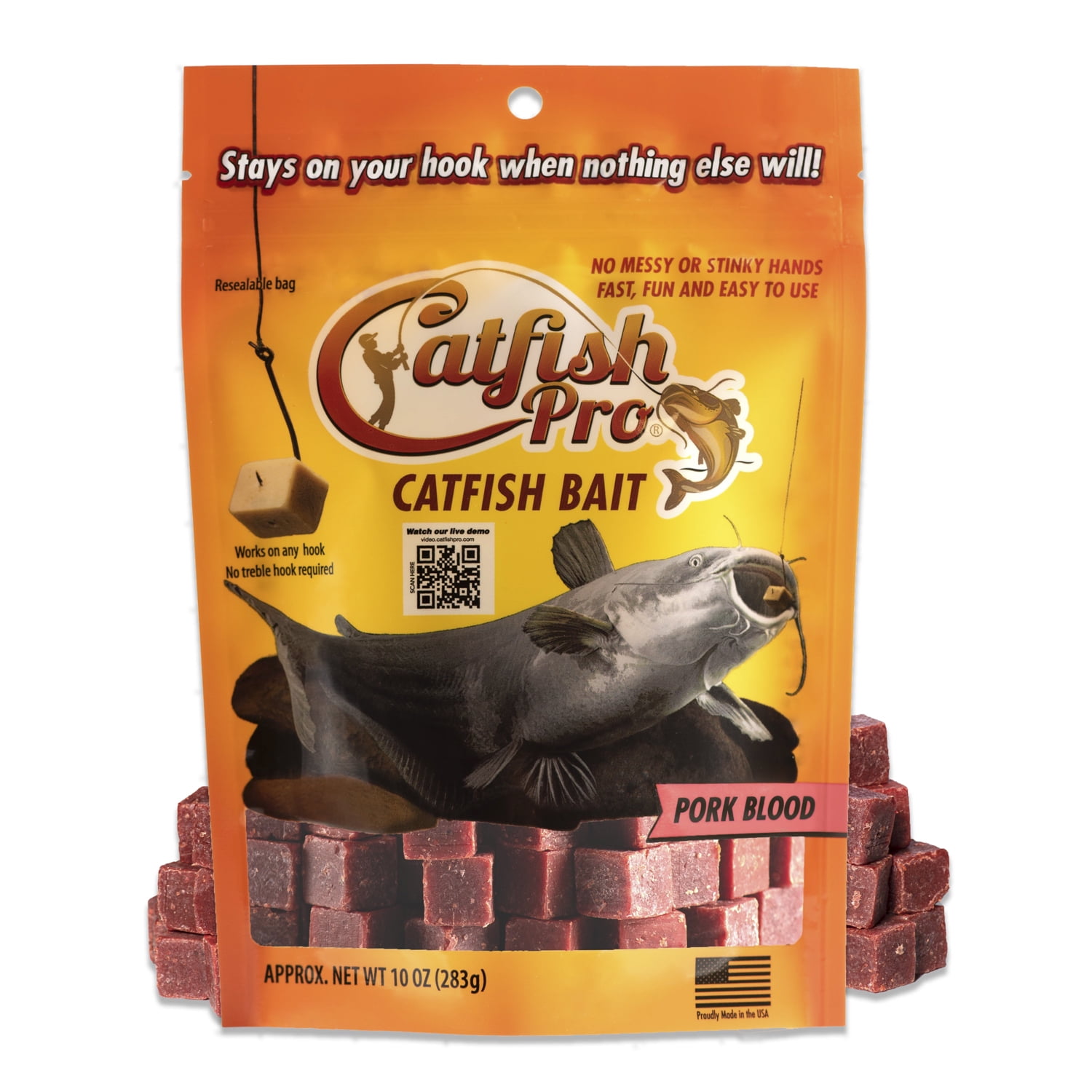 Catfish Pro Pork Blood Catfish Bait Fishing with Rod Reel Trotline Yoyos  Limb Lines Jugs 