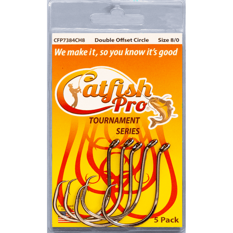 Catfish Pro Tournament Series Double Offset Circle Carbon Steel Fishing  Hook 8/0