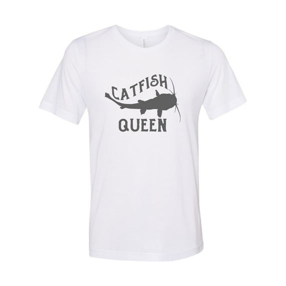 "Catfish Shirt, Catfish Queen, Gift For Her, Women's Fishing Shirt, Fishing Mom, Ladies Top, Funny Tees, Catfish Lover, Trendy T, 2020 Tee, White, LARGE"