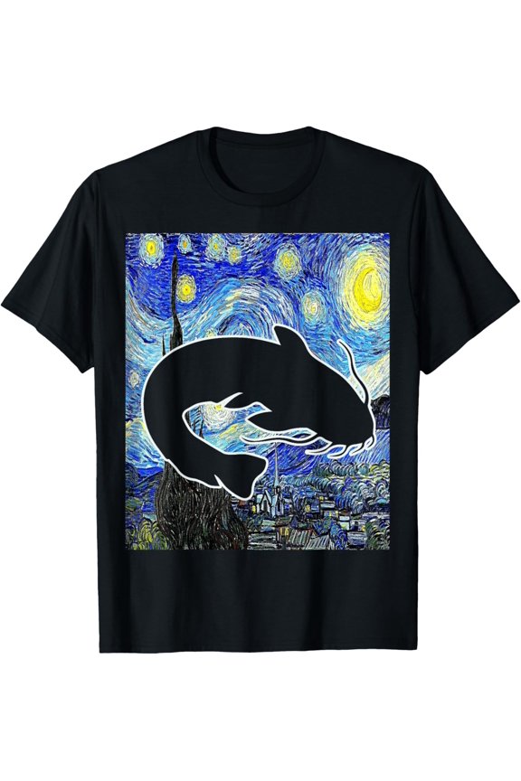 Catfish Starry Night Catfish Fishing T-Shirt