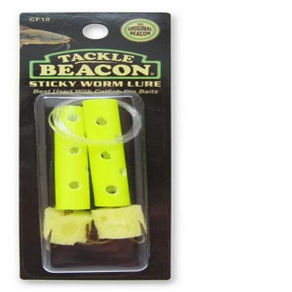 Catfish Sticky Worm - Pre-Tied - #4 Treble Hook - Yellow