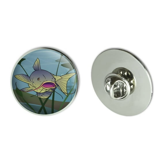 Catfish Swimming in Water Metal 1.1" Tie Tack Hat Lapel Pin Pinback