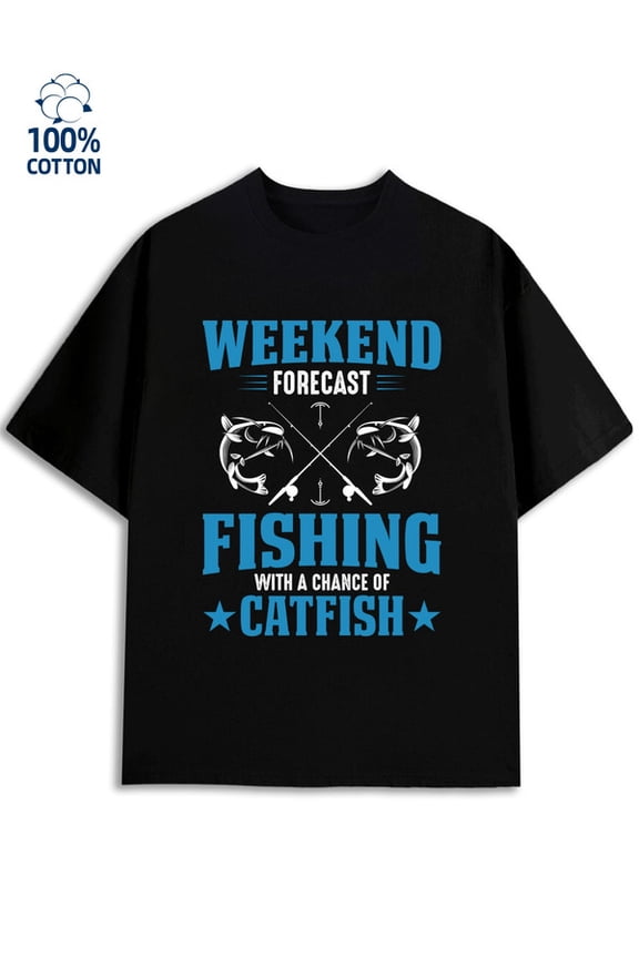 Catfish Weekend men 180G 100% Cotton black Original Unisex Shirt Short Sleeve tshirts Vintage Unisex Shirt Graphic Tee tshirts Basic Unisex Shirt Short Sleeve tshirts