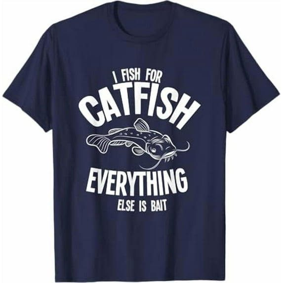 Catfishing Catfish Fisherman Flathead Fisher T-Shirt,Navy Color,Size 5XL