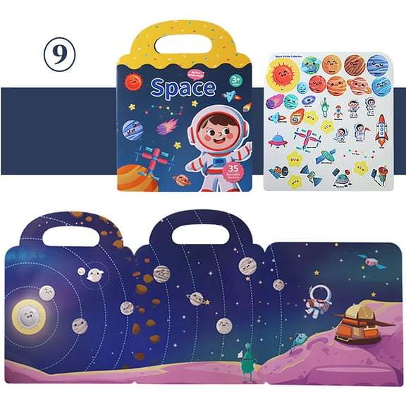 Catgeta Reusable Sticker Books for Kids,Puffy Sticker Books for Kids,Sticker Books for Toddlers 2-4,Toddler Sticker Books for Girls Boys Birthday Gifts