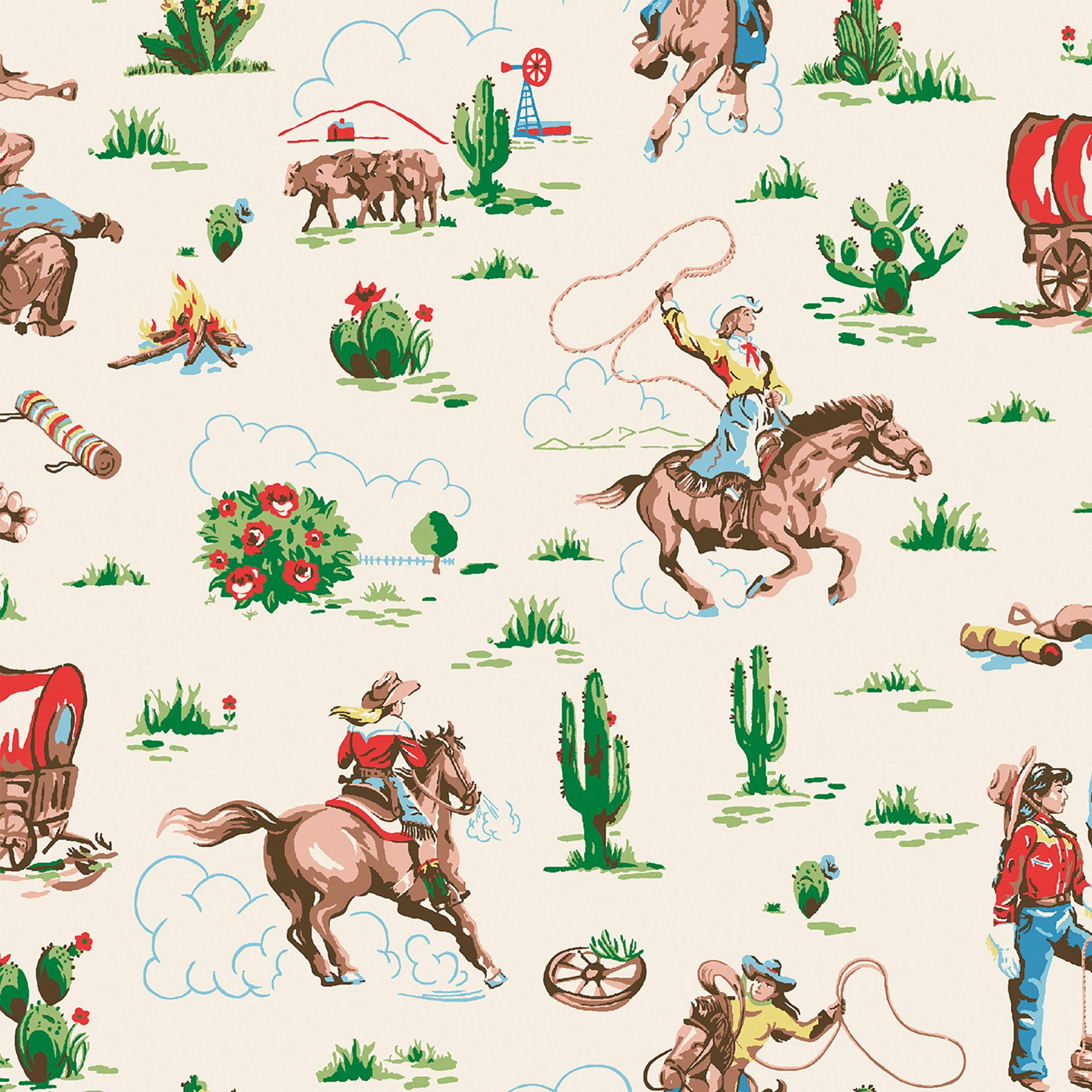 Cath Kidston Cowgirls Wallpaper - Thumbnail 4