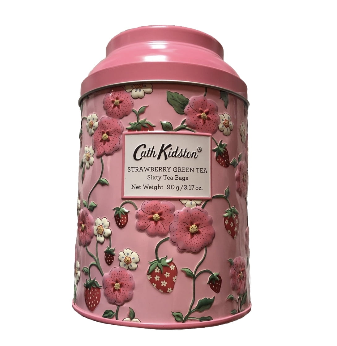 Cath Kidston Strawberry Green Tea Collector Tin (Strawberry) with 60 servings 1.5g Tea Bags