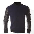 thumbnail image 1 of Cathalem Adult Sweatshirt Male Coats Pullover Top Jackets Leather Sleeve Slim Fit College Baseball Coat Light Sweater Men (Navy, XL), 1 of 4