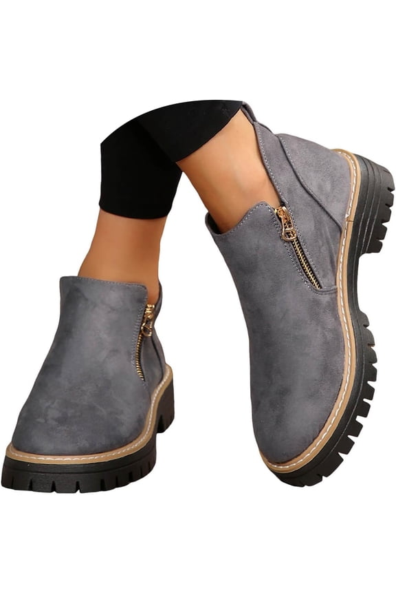 Cathalem Ankle Boots for Women Low Heel,Women's Ankle Boots Chunky Heels Platform Heeled Short Booties Shoes Walking Outdoor Fall Boot for Women 2025 with anti slip Outsole