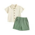 thumbnail image 1 of Cathalem Baby Boy Outfit Toddler Baby Boy Summer Outfit Short Sleeve T Shirt Top Casual Shorts Set Infant Newborn Clothes (Beige,80), 1 of 6