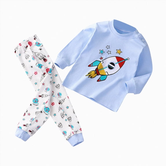 Cathalem Baby Boy Outfits Long Sleeve Pullover Sweatshirt Toddler Boys Pants Clothes Set Fall Winter 2Pcs Sky Blue