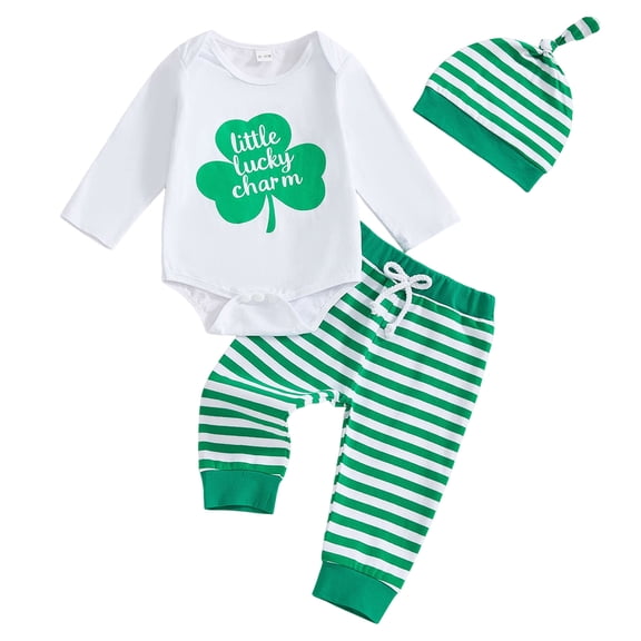 Cathalem Baby Boy Saint Patricks Romper Pant First St Patricks Clothes Set White 6M
