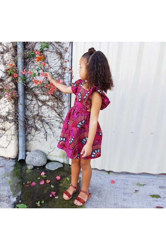 Baby Girl 1st Birthday Dress Dress 16Y Style Kids Toddler Girls Ankara Traditional Birthday Dresses for Eight Year Old Dress Purple 1-2 Years