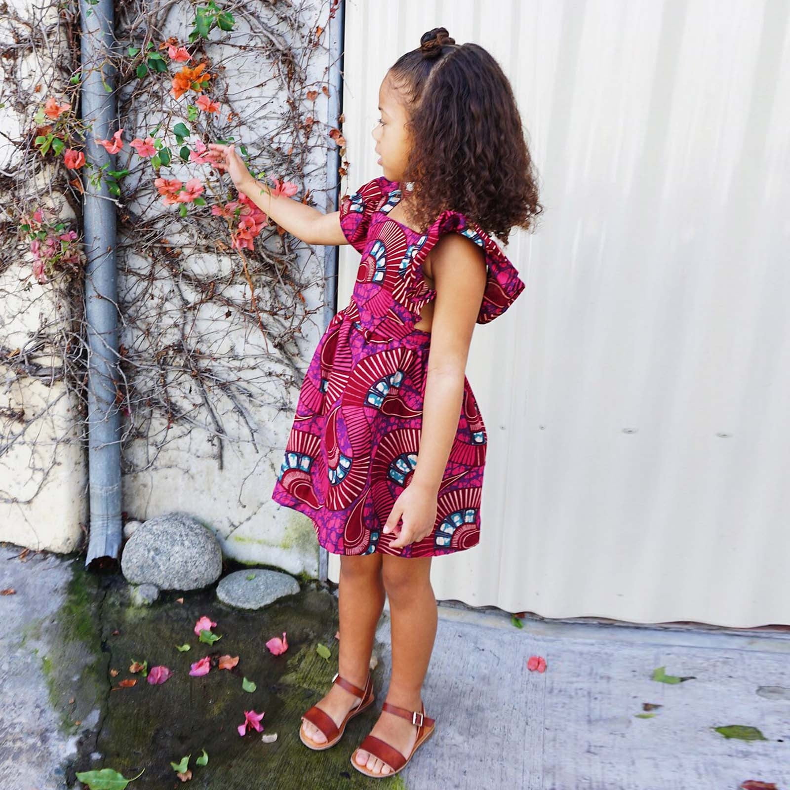 blue dress for baby girl Girls' Birthday Twirl Dress Outfit 4