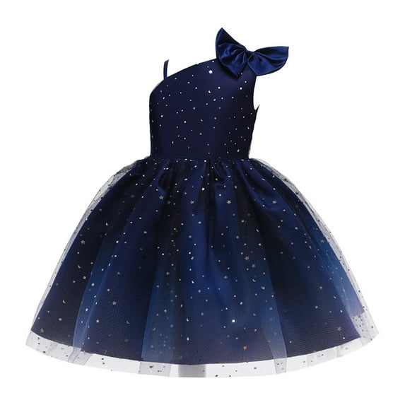 Cathalem Baby Girl Dresses Girls Sleeveless Embroidery Dress Summer Skirts (Dark Blue,18-24 Months)