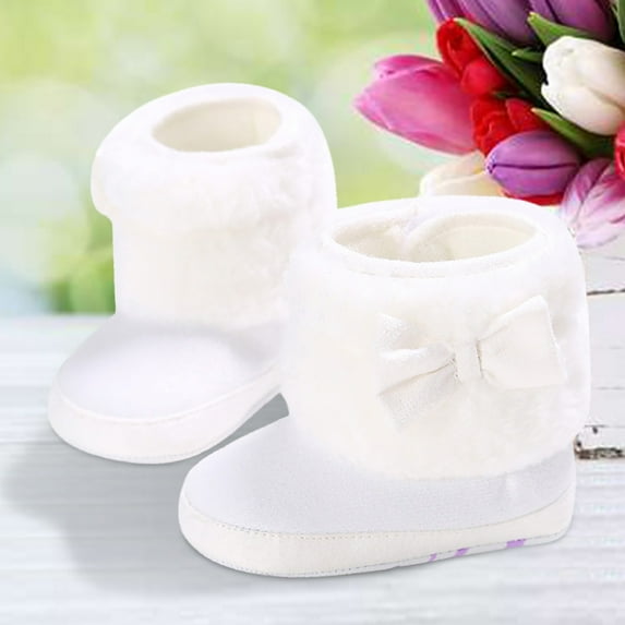 Cathalem Baby Size 4 Snow Boots Boots Snow Baby Girls Boys Warm Boots Slip Rubber Sole Soft Bottom Shoes for Baby Girl White 11