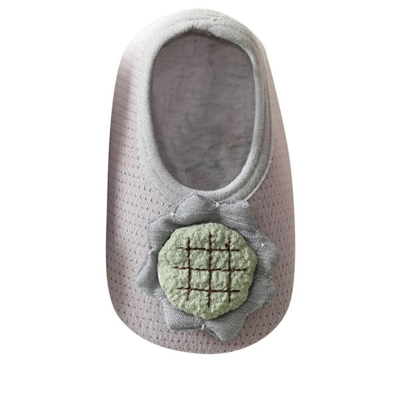 Cathalem Baby Socks Girl Socks Ankle or Crew Height with Non-Slip Grips for Babies and Newborn (Grey,0-6 Months)
