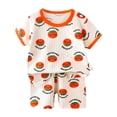 thumbnail image 1 of Cathalem Baby Toddler Girls Boys Unisex lightweight cool summer Viscose Snug Pjs Pajama Sleepwear Orange 12-18 Months, 1 of 4