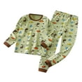 thumbnail image 1 of Cathalem Baby Toddler Kids Viscose from Bamboo Pajamas Set Pjs 18M-8Y Green(6-7 Years), 1 of 3