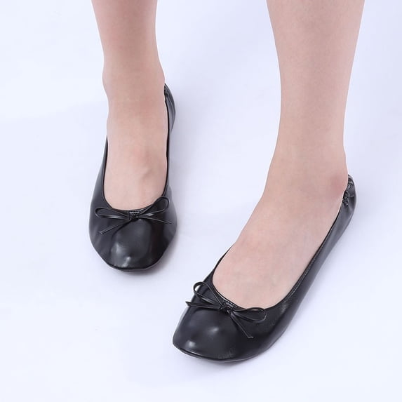 Cathalem Ballet Shoes Foldable Flat Dance Shoes Party Roll Travel Slipper Women Portable House Slippers for Women Washable Black 8.5