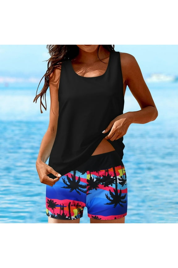 Bathing Suit Skirt Bottoms for Women Swimsuits For Women 3 Piece Bathing Suits Swim Tank Top Water Aerobics Swimsuits Underwear Black Medium