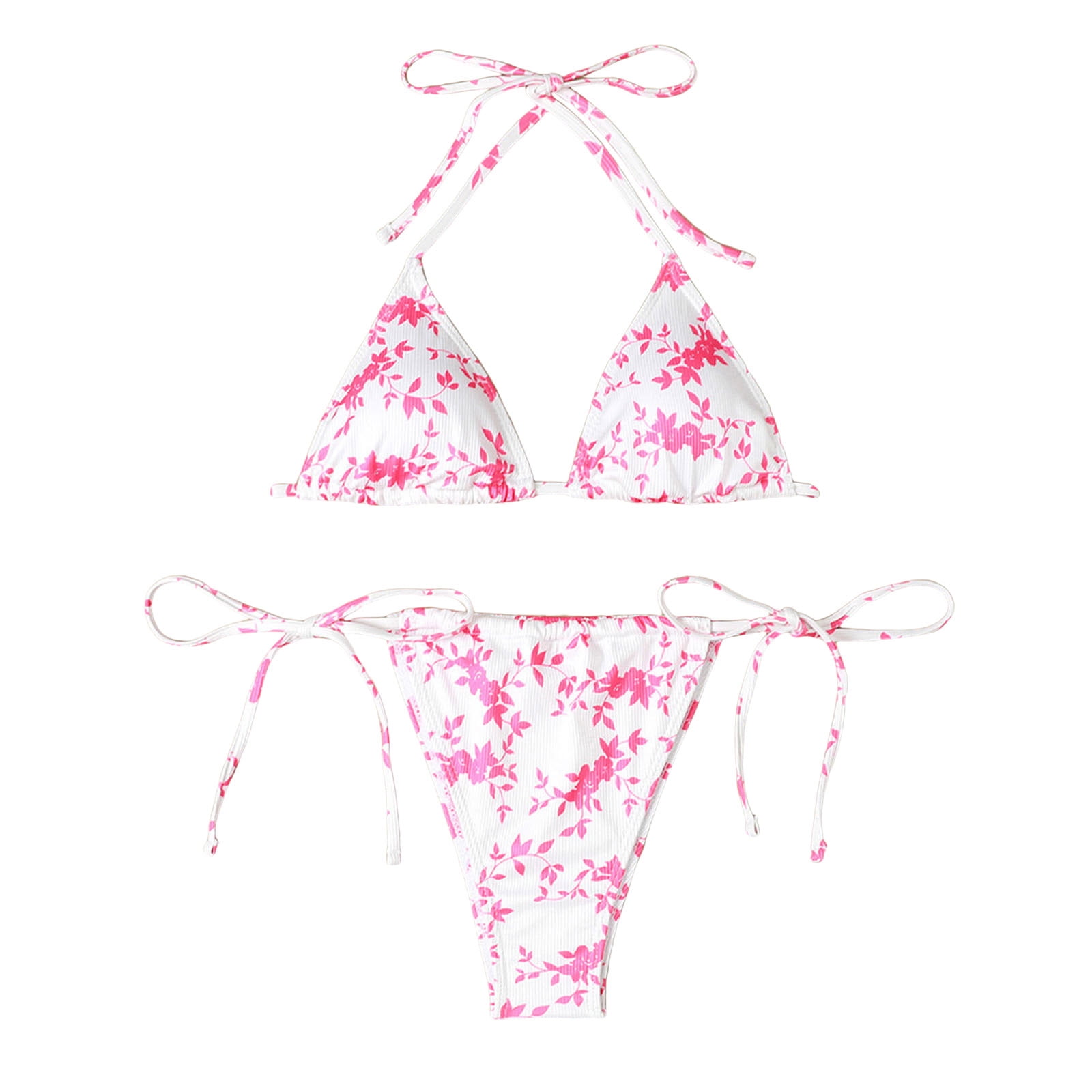 Cathalem Bathing Suit for Women 2 Piece Bikini Women's Two Piece Bikini  Swimsuit Bathing suit(Pink,XL)