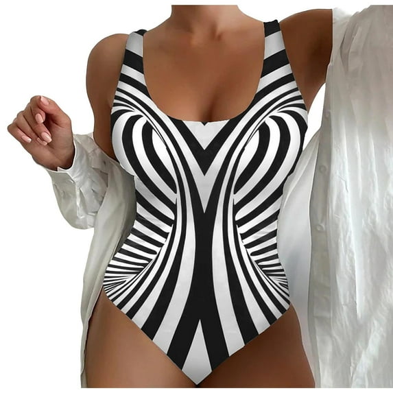 Cathalem Bathing Suit for Women Sports Adjustable Strap Bathing Suit Color Block Ribbed High Cut Swimsuits (White,XXXXL)