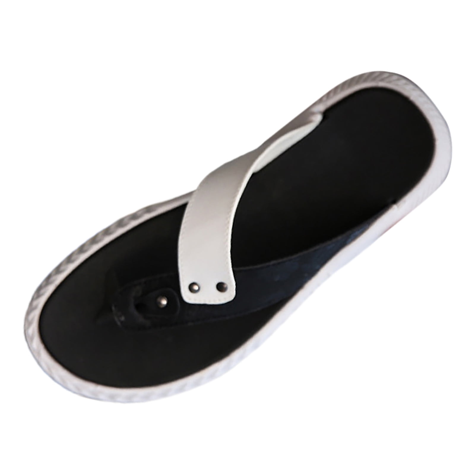 Beach Slippers for Men Men's Beach Sandals, Flip-Flop Slides, Comfort Fit(Black,43)