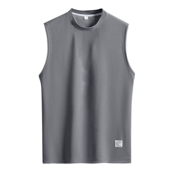 Cathalem Beach Tank Tops for Men Quick Dry Premium Basic Tank Tops for Men - Beach Workout Muscle(Gray,L)
