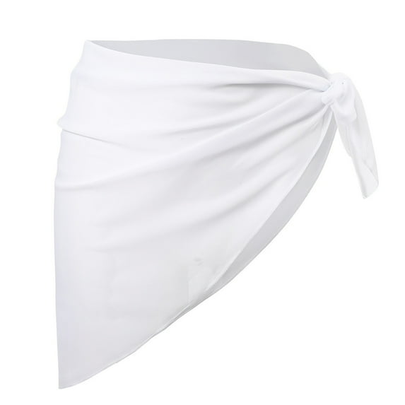 Cathalem Beach Vacation Clothes for Women Wrap Skirt Sheer Bikini Swimsuit Cover Ups for Swimwear (White,One Size)