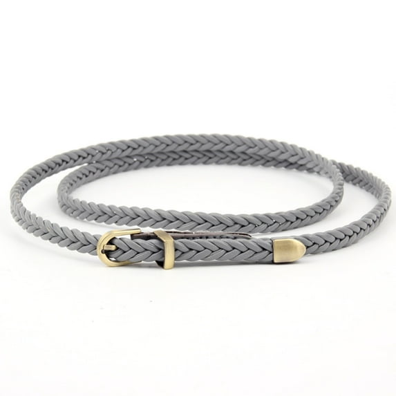 Cathalem Belt Men Big And Tall Braided Belt Women Pin Buckle Vintage Casual Thin Belt Waist Rope Video Game Belts for Men Apparelbelt Grey One Size
