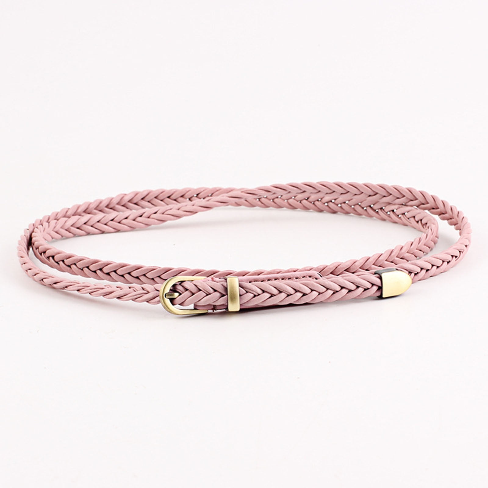 Vintage pink white braided chord belt Vintage 1980s Braided Cord Belt Pink S/M Deadstock Boho Soft  main image 3