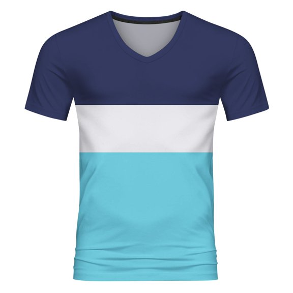 Cathalem Big Mens Shirts Mens V Neck Slim Fit Shirts Stretch Short Sleeve Casual T Shirts Mens Plain T Shirts Pack Shirt Sky Blue X-Large