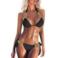 thumbnail image 1 of Cathalem Bikini Set for Women Bathing Suit Two Pieces Swimsuit Cute Bathing Suits(Black,S), 1 of 4