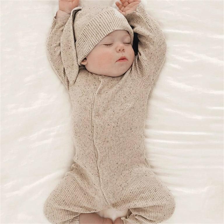 Miyanuby Winter Newborn Baby Boy Girl Clothes Set Ribbed Outfits