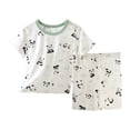 thumbnail image 1 of Cathalem Boys Girls Pajama Set Toddler Kids Viscose from Bamboo Pajamas Short Sleeve Pjs Snug Sleepwear Black 6-12 Months, 1 of 3