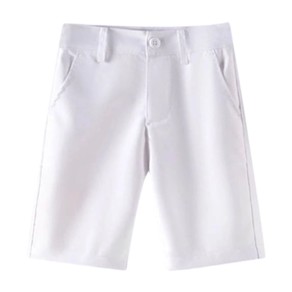 Cathalem Boys School Uniform Stretch Performance Shorts White
