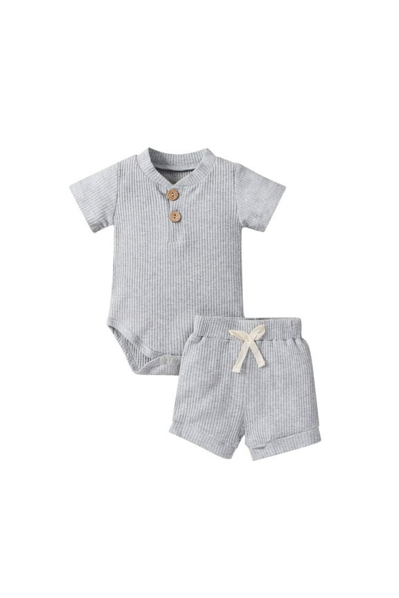 Boys Spring Outfits Boys Athletic Shorts and Performance T-Shirt Crew Neck Boy Clothes Set, Summer Kids Outfit (Grey,100)