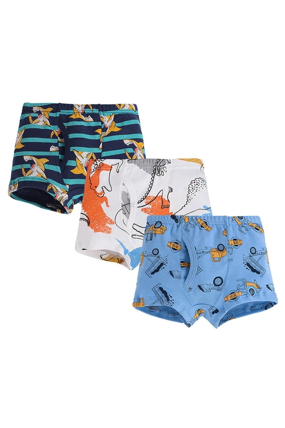 Boys Underwear Cotton Boxer Brief, 3 Pack (Orange,4-5 Years)