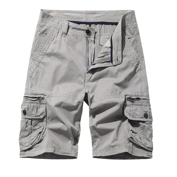 Cathalem Cargo Shorts Men Relaxed Fit Cargo Shorts Casual SweatShorts with Pockets Hiking Outdoor Shorts(Gray,XXXL)