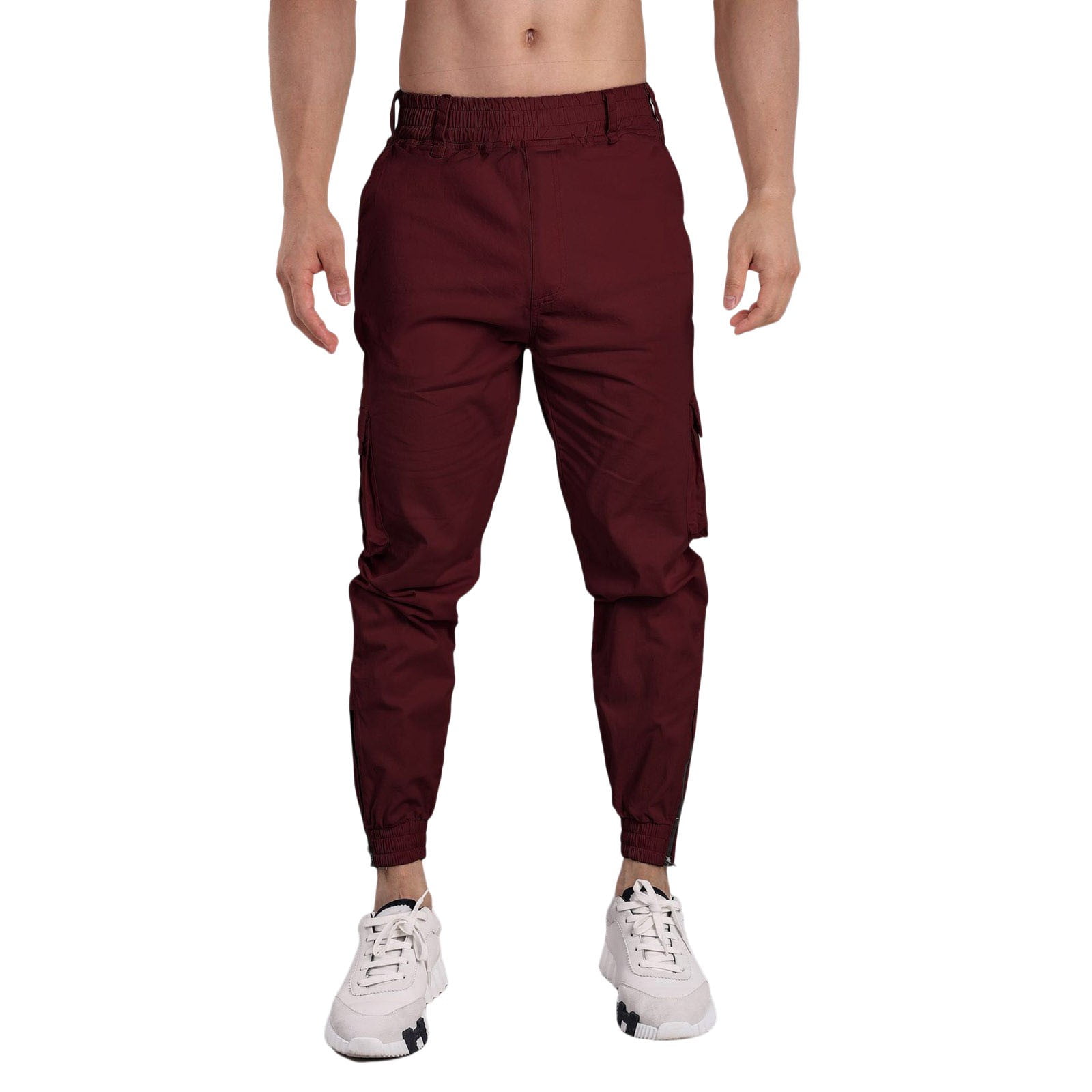 Cathalem Cargo Workout Pants for Men Regular Fit Flex Cargo Pants for