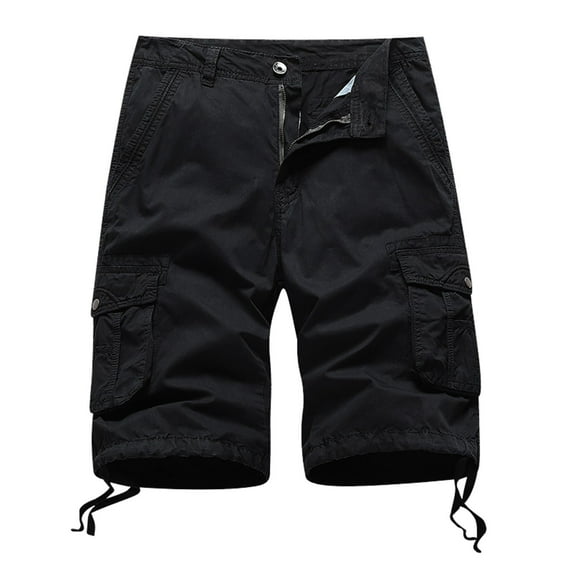 Cathalem Cargo Workout Shorts for Men Cargo Shorts for Men Casual Work Shorts Fit Sports Outdoor(Black,32)