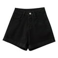 thumbnail image 1 of Cathalem Casual Shorts for Women Plus Size Denim Shorts Women Shorts with Pockets(Black,L), 1 of 5