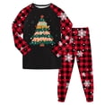 thumbnail image 1 of Cathalem Christmas Pajamas Matching Sets, Xmas Pjs Sets Graphic Print Plaid Sleepwear Outfits Red 6-7 Years, 1 of 6