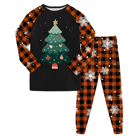 Cathalem Christmas Pjs Matching Sets Baby Christmas Matching Jammies Kids Holiday Sleepwear Set Wine 4-5 Years