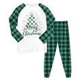 thumbnail image 1 of Cathalem Christmas pajamas matching set Kids pjs Girls/Boys Comfy sleepwear Green 6-7 Years, 1 of 7