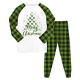 thumbnail image 1 of Cathalem Christmas pajamas matching set Kids pjs Girls/Boys Comfy sleepwear Light Green 5-6 Years, 1 of 7