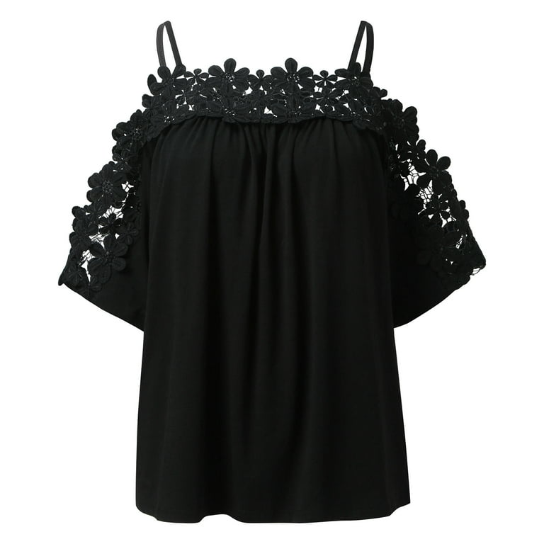 https://i5.walmartimages.com/seo/Cathalem-Cotton-Long-Sleeve-Workout-Shirt-Womens-Half-Sleeve-Lace-Crochet-Top-Flowy-One-Line-Neck-Shirts-for-Women-Casual-Summer-Shirt-Black-Large_6c145b6b-e828-46d4-a015-bf7eb9eb0362.1ca496d5d1ed048a8bf7ab50908d85d1.jpeg?odnHeight=768&odnWidth=768&odnBg=FFFFFF