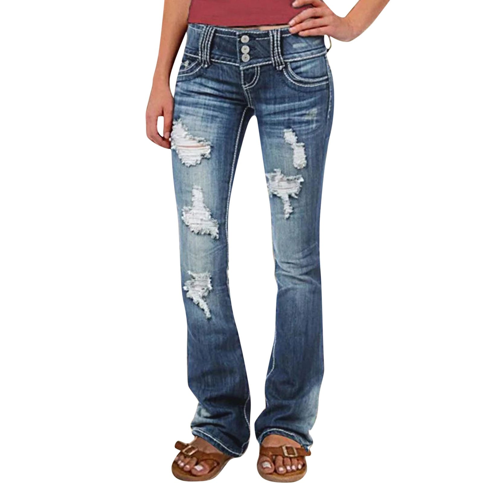 Cathalem Curvy Jeans For Women Womens Jeans Stretch Boyfriend Casual ...
