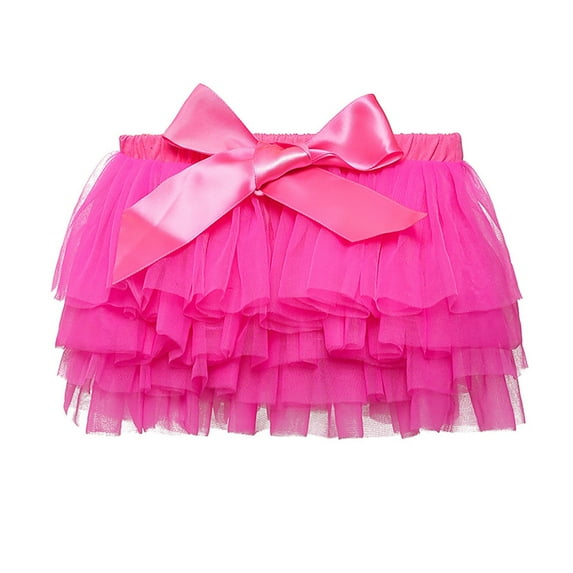 Cathalem Dance Skirts for Girls Girls Tutu Skirt Elastic Tulle Stripe Skirt (Hot Pink,XL)